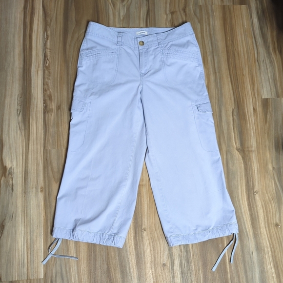 Dockers women's size 4 cropped pants light blue cargo - Picture 1 of 6